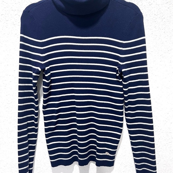 Ralph Lauren Blue and White Cowl Neck Sweater L - Picture 5 of 7